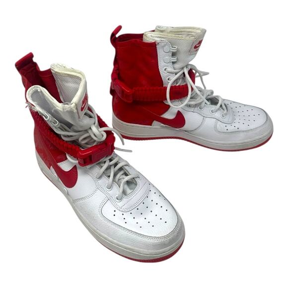 Nike Mens Air Force 1 SF Hi Red Leather High Top Lace Up Athletic Shoes Size 8.5 - Picture 13 of 13